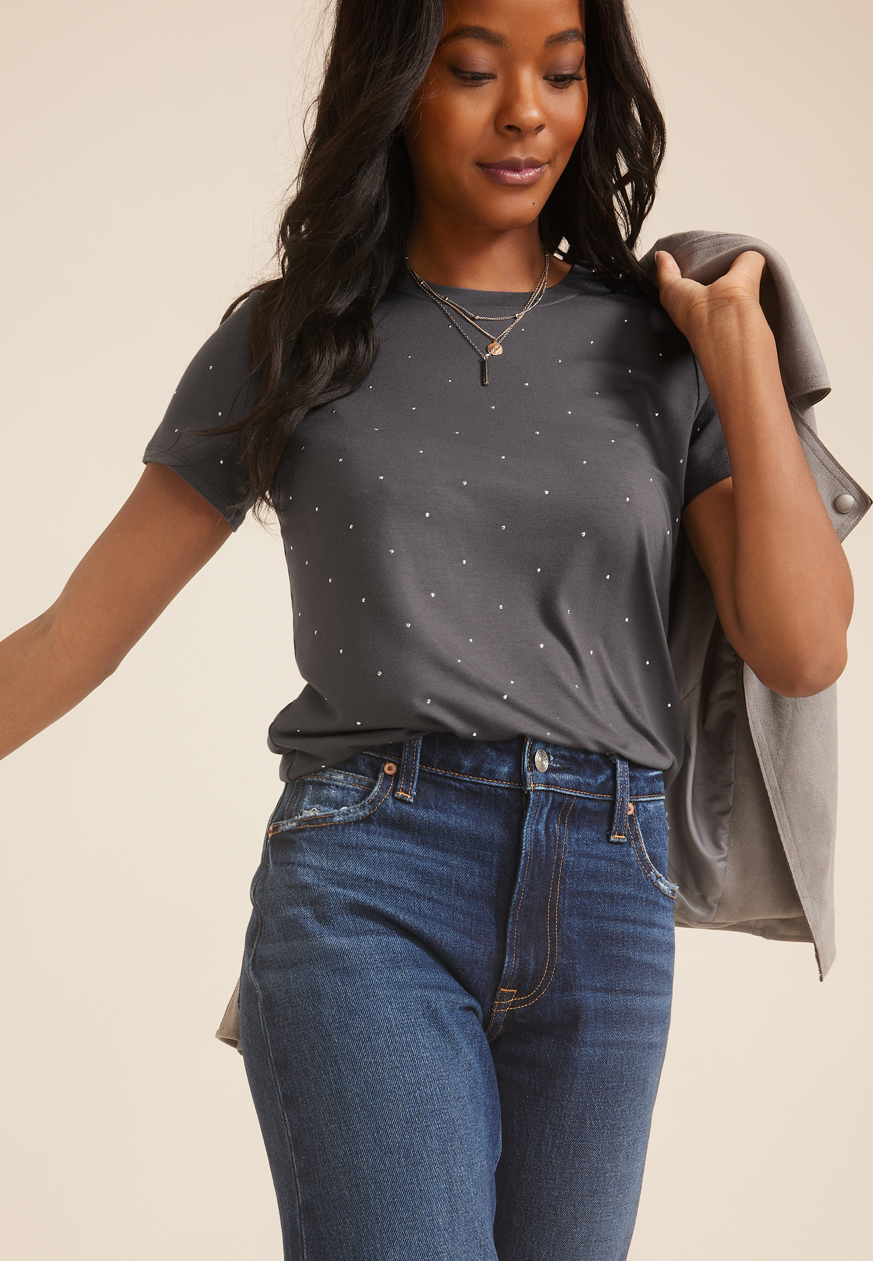 24/7 Kennedy Crew Neck Tee, GREY MOON, large