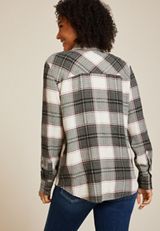 Pucker Plaid Button Down Shirt, C1829, small