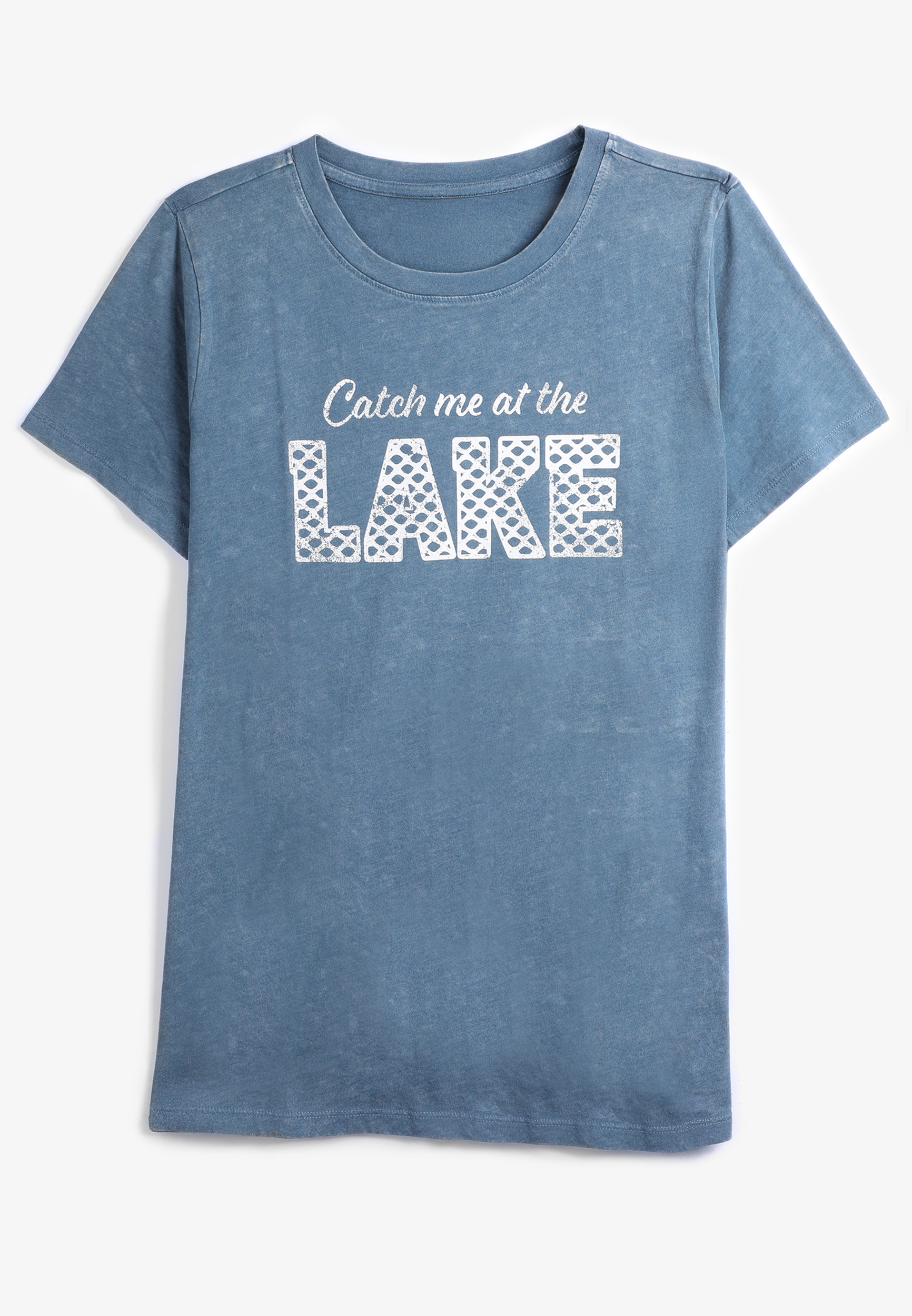 Catch Me At The Lake Classic Fit Graphic Tee, WASHED NAVY, large
