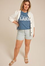 Plus Size Catch Me At The Lake Classic Fit Graphic Tee, WASHED NAVY, small