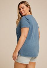 Plus Size Catch Me At The Lake Classic Fit Graphic Tee, WASHED NAVY, small