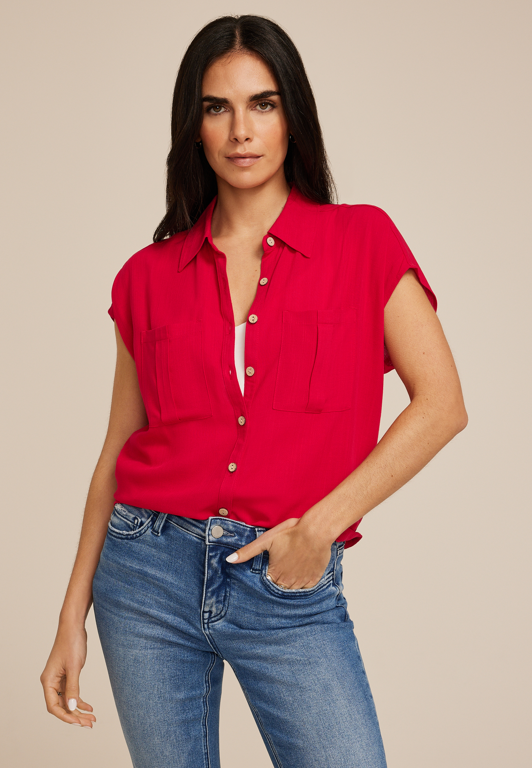 Utility Dolman Button Down Shirt