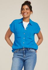 Utility Dolman Button Down Shirt, C9868, small