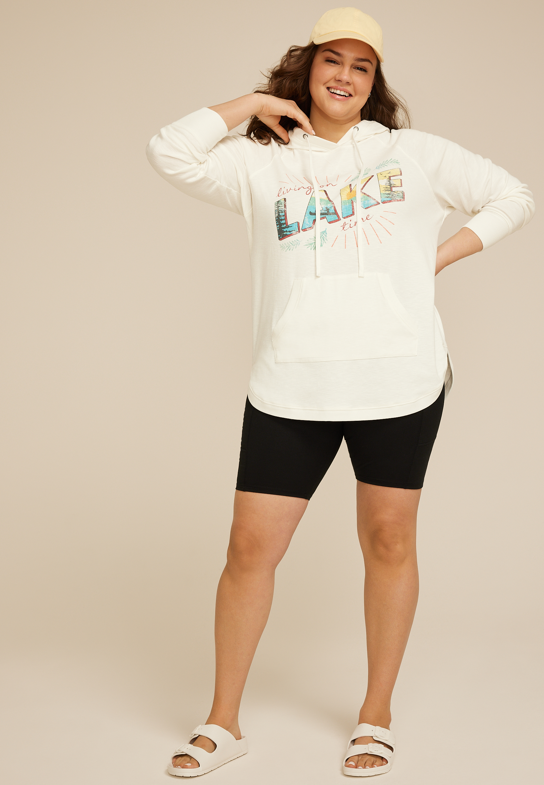 Plus Size Textured Slub Hoodie, C4673, large