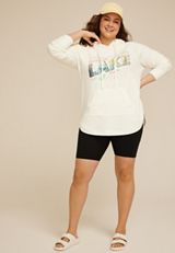 Plus Size Textured Slub Hoodie, C4673, small