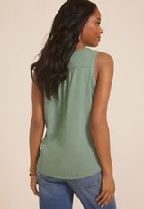 Crochet Yoke Tie Front Tank Top, C6740, small