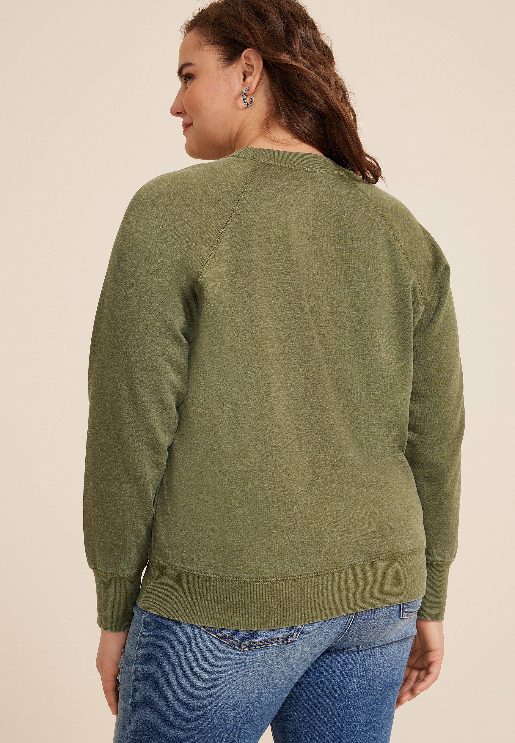Plus Size Longhorn Relaxed Fit Sweatshirt, C7449, large