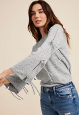 Tie Bell Sleeve Top, C151, small