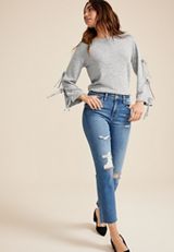 Tie Bell Sleeve Top, C151, small
