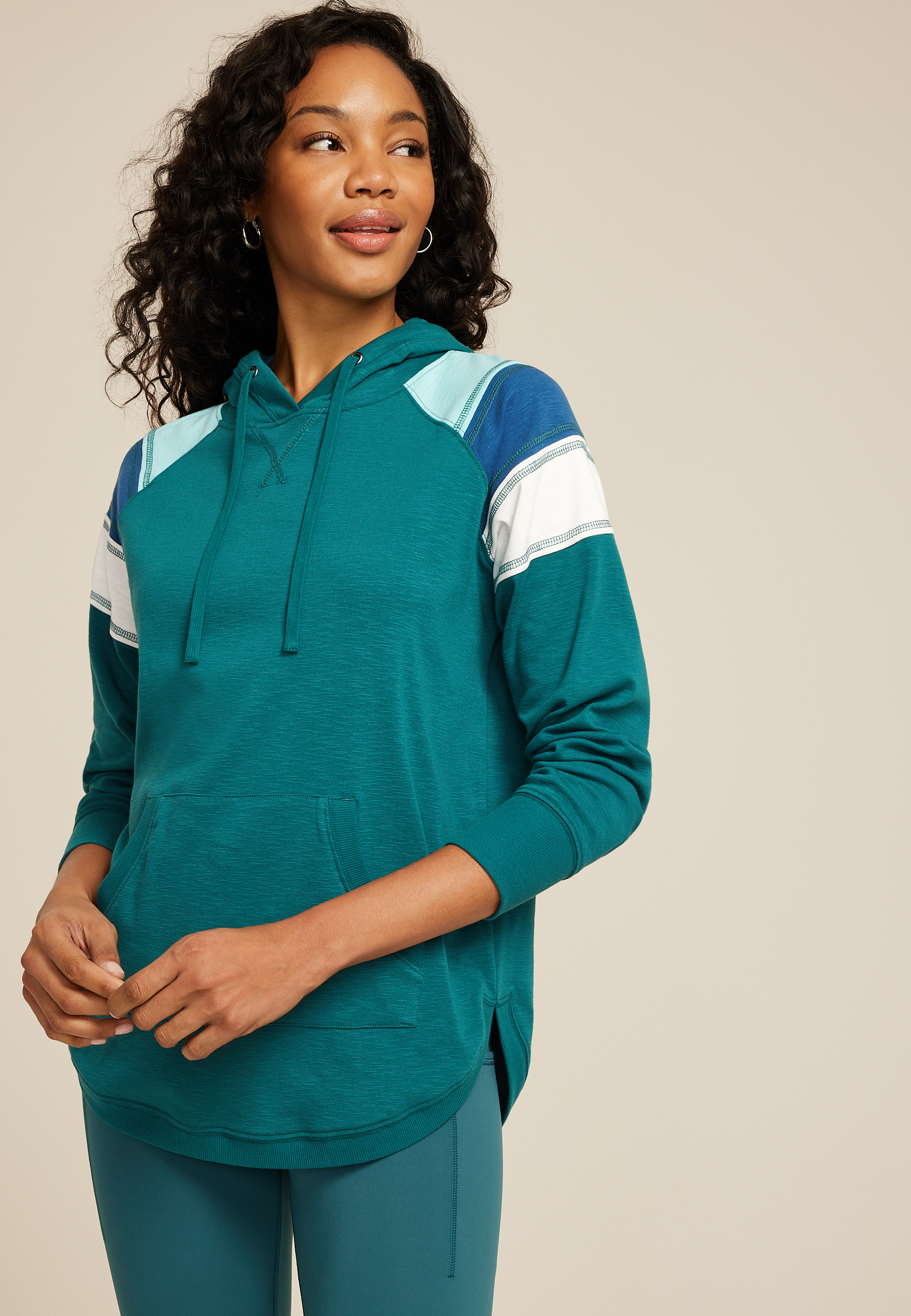 Textured Colorblock Hoodie
