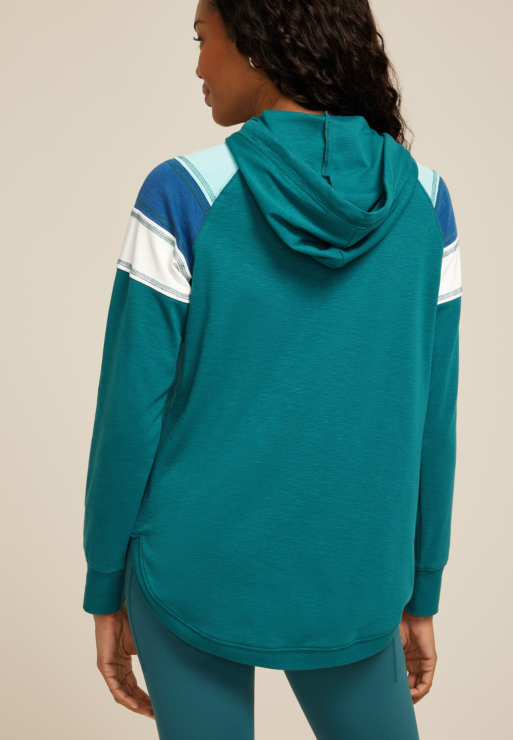 Textured Colorblock Hoodie, C9887, large