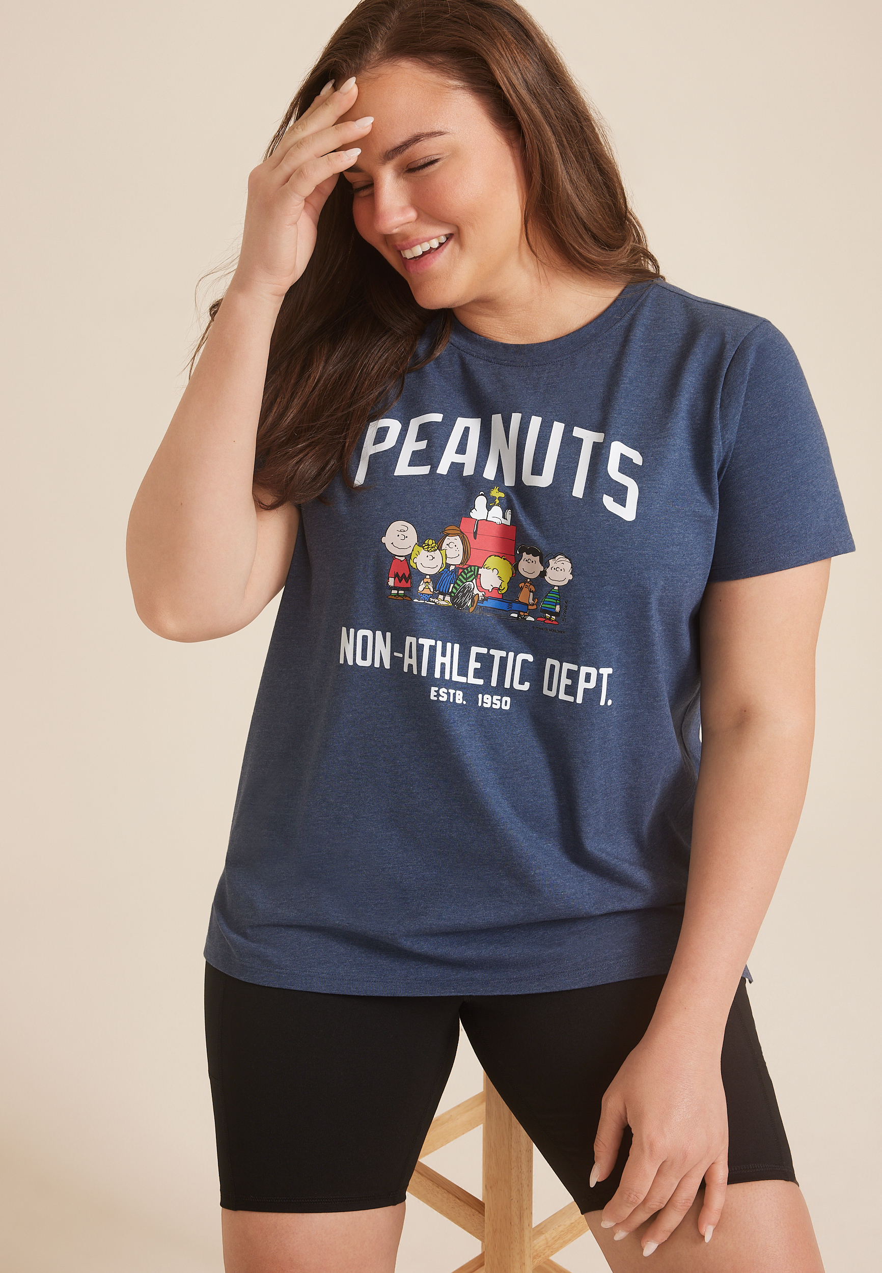 Plus Size Peanuts Non Athletic Dept Classic Fit Graphic Tee, C5303, large