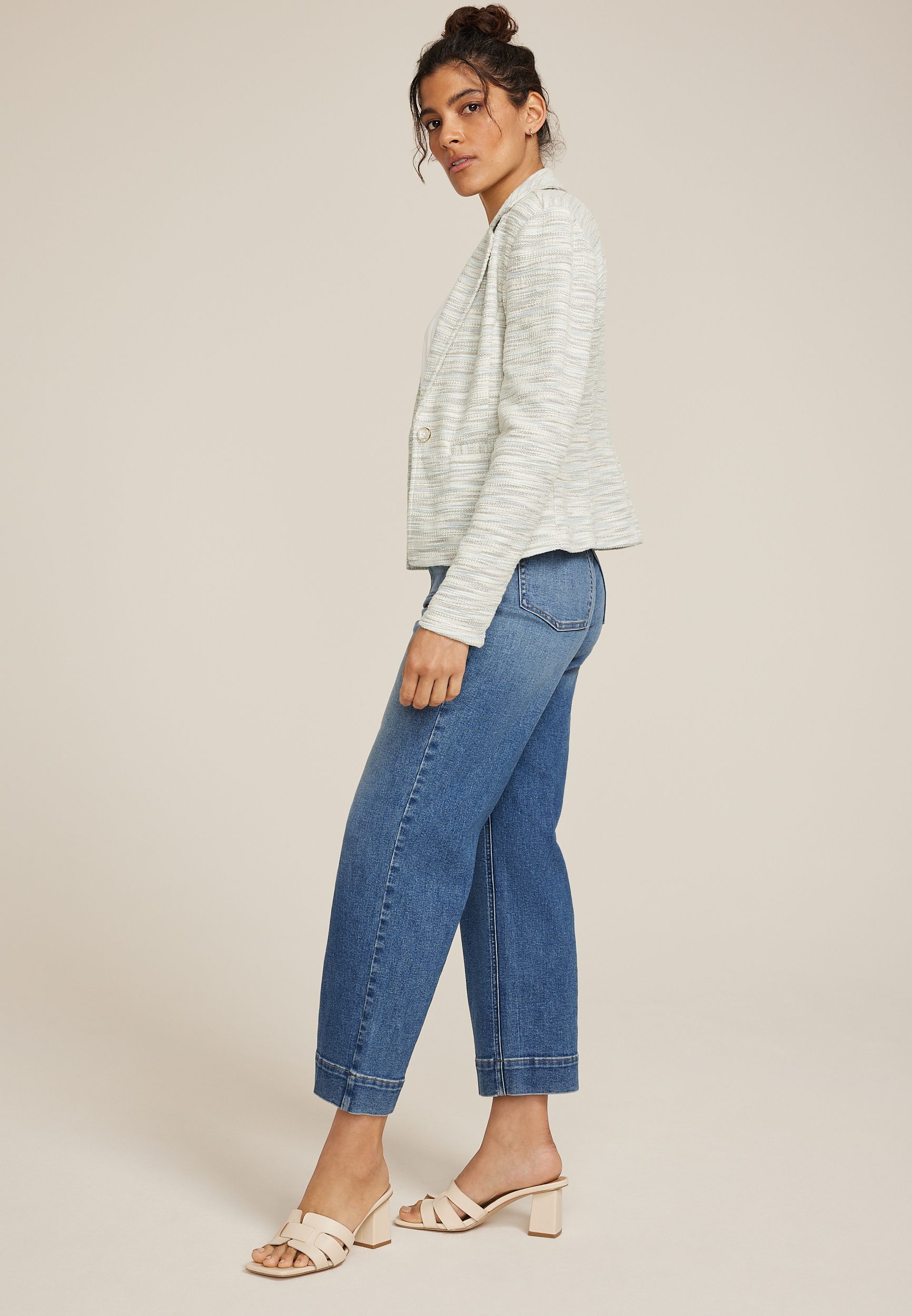 Marled Textured Blazer, C1524, large
