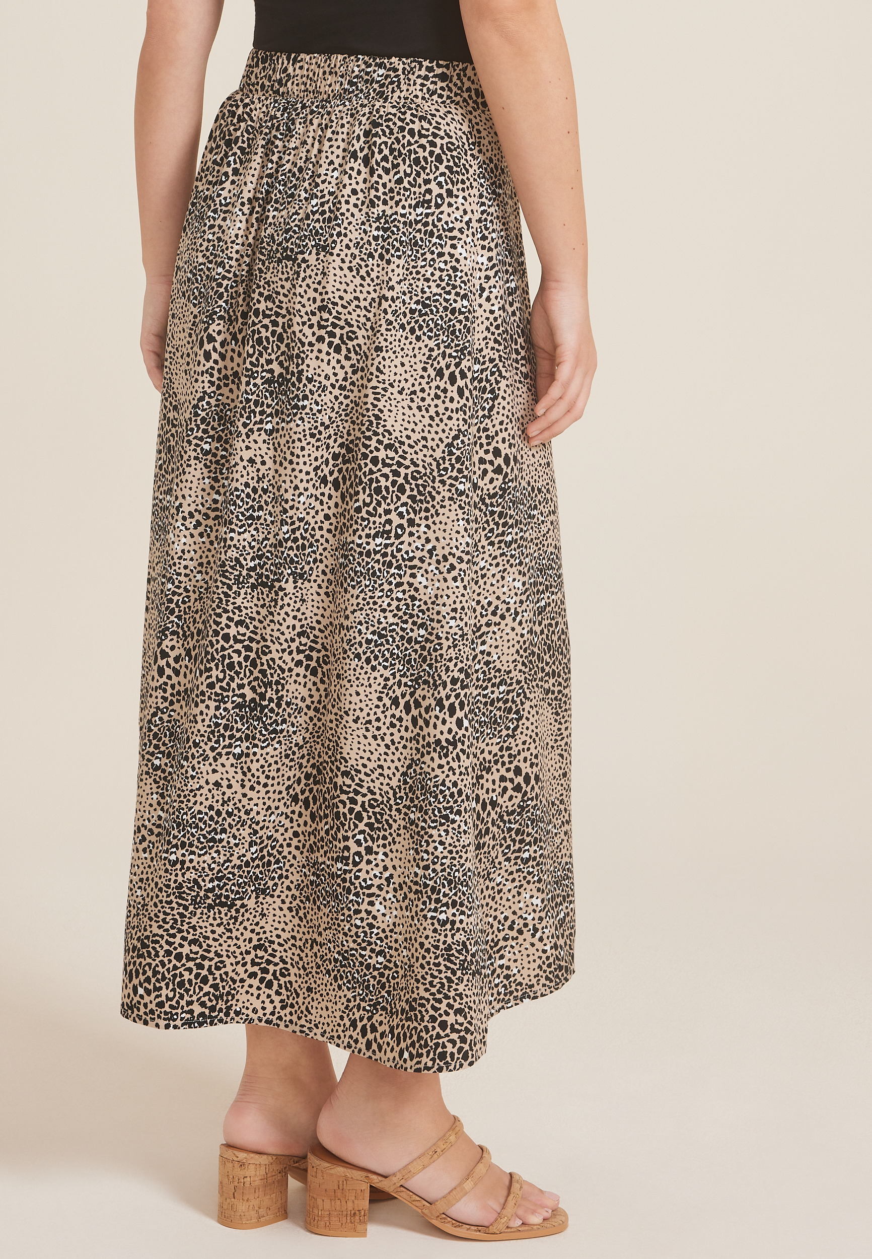 Printed High Rise Wrap Maxi Skirt, , large