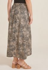 Printed High Rise Wrap Maxi Skirt, , small