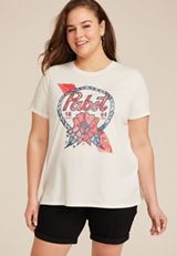 Plus Size Pabst Floral Classic Fit Graphic Tee, , small
