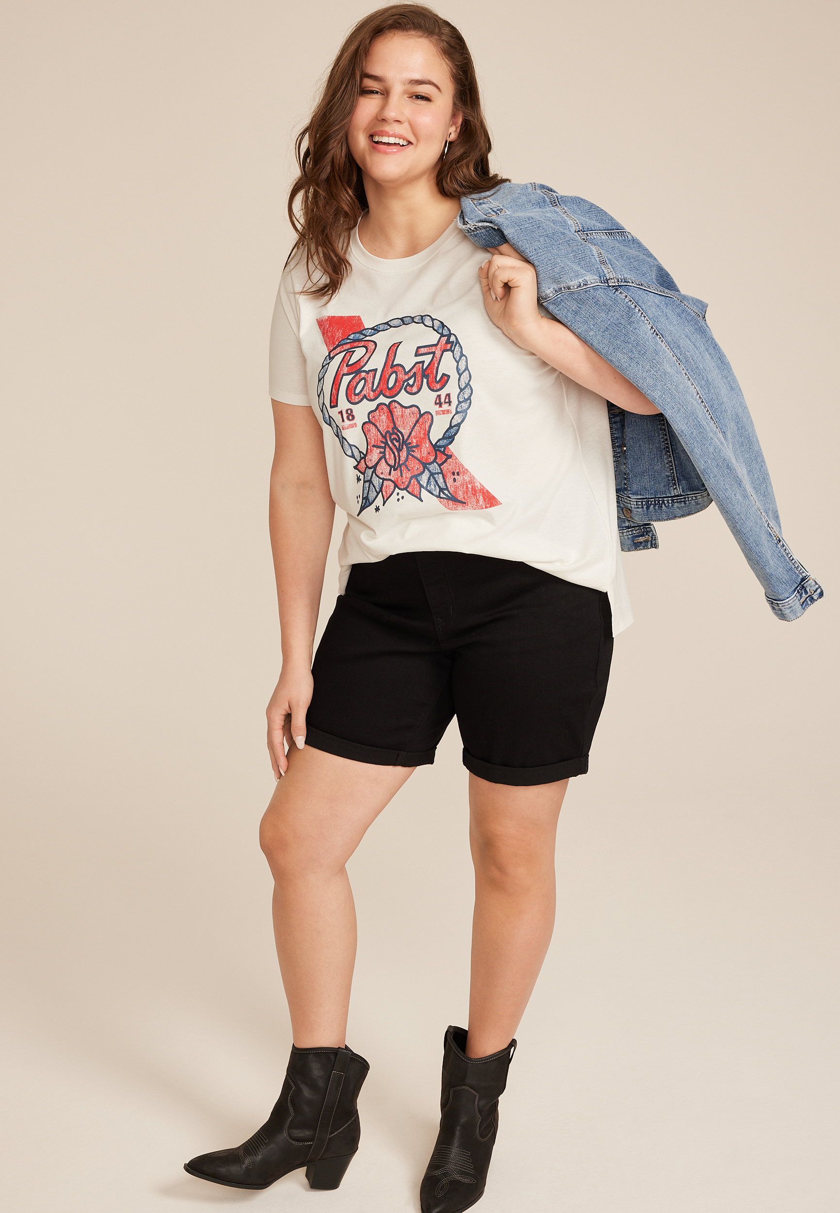Plus Size Pabst Floral Classic Fit Graphic Tee