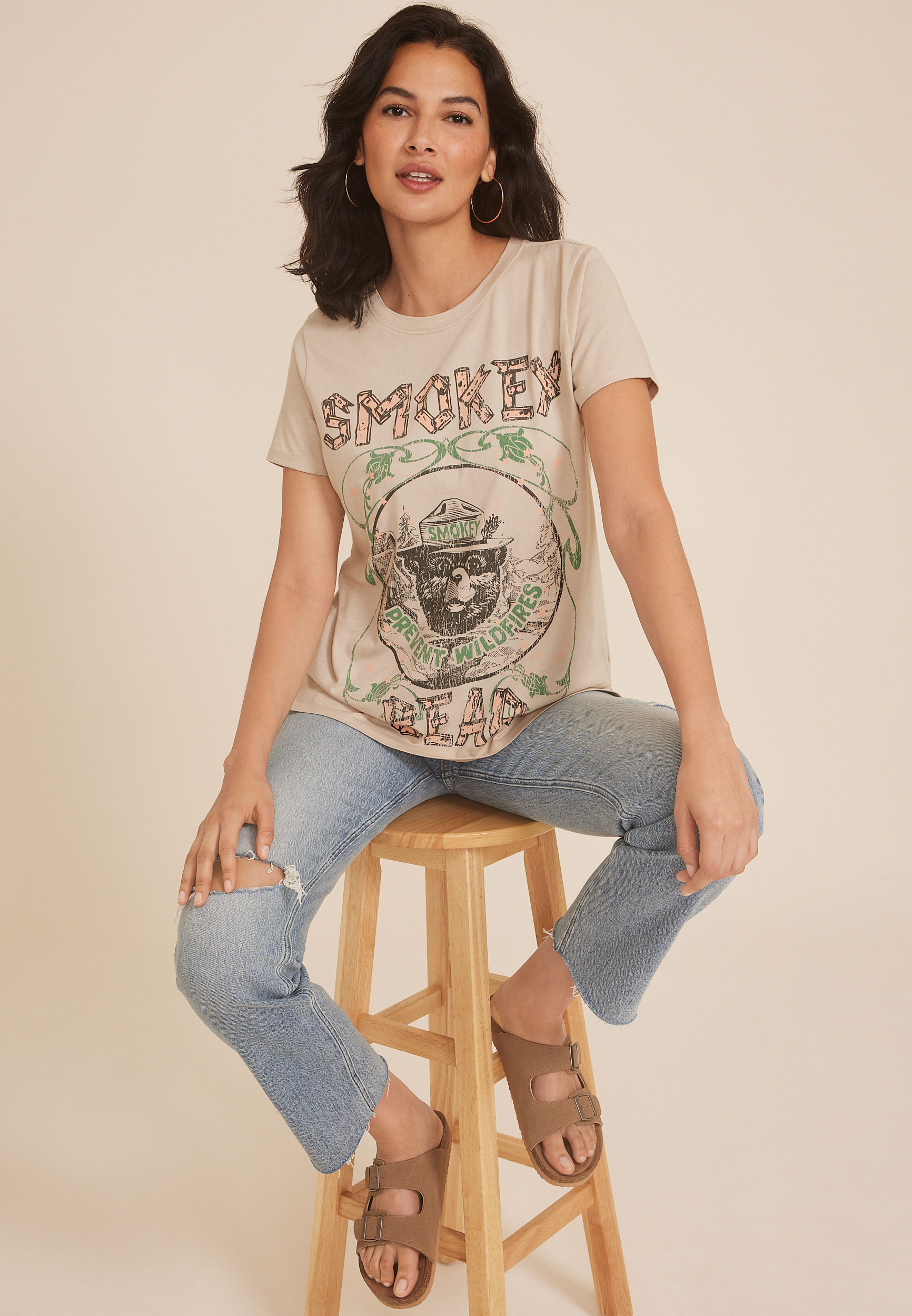 Smokey Bear Relaxed Fit Graphic Tee, , large