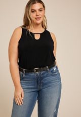 Plus Size Isla Keyhole Tank Top, C106, small