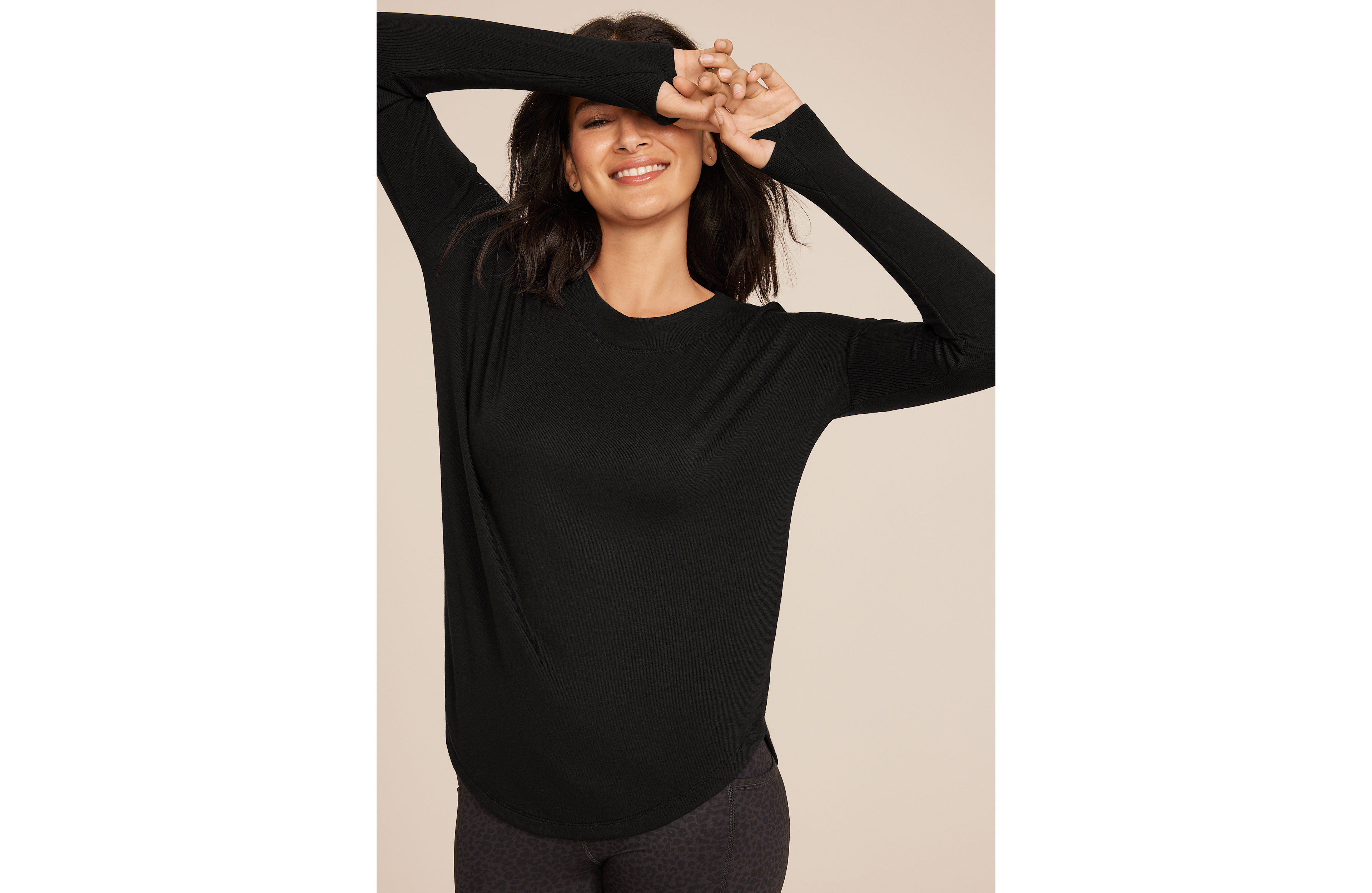Brushed Ribbed Tunic Top