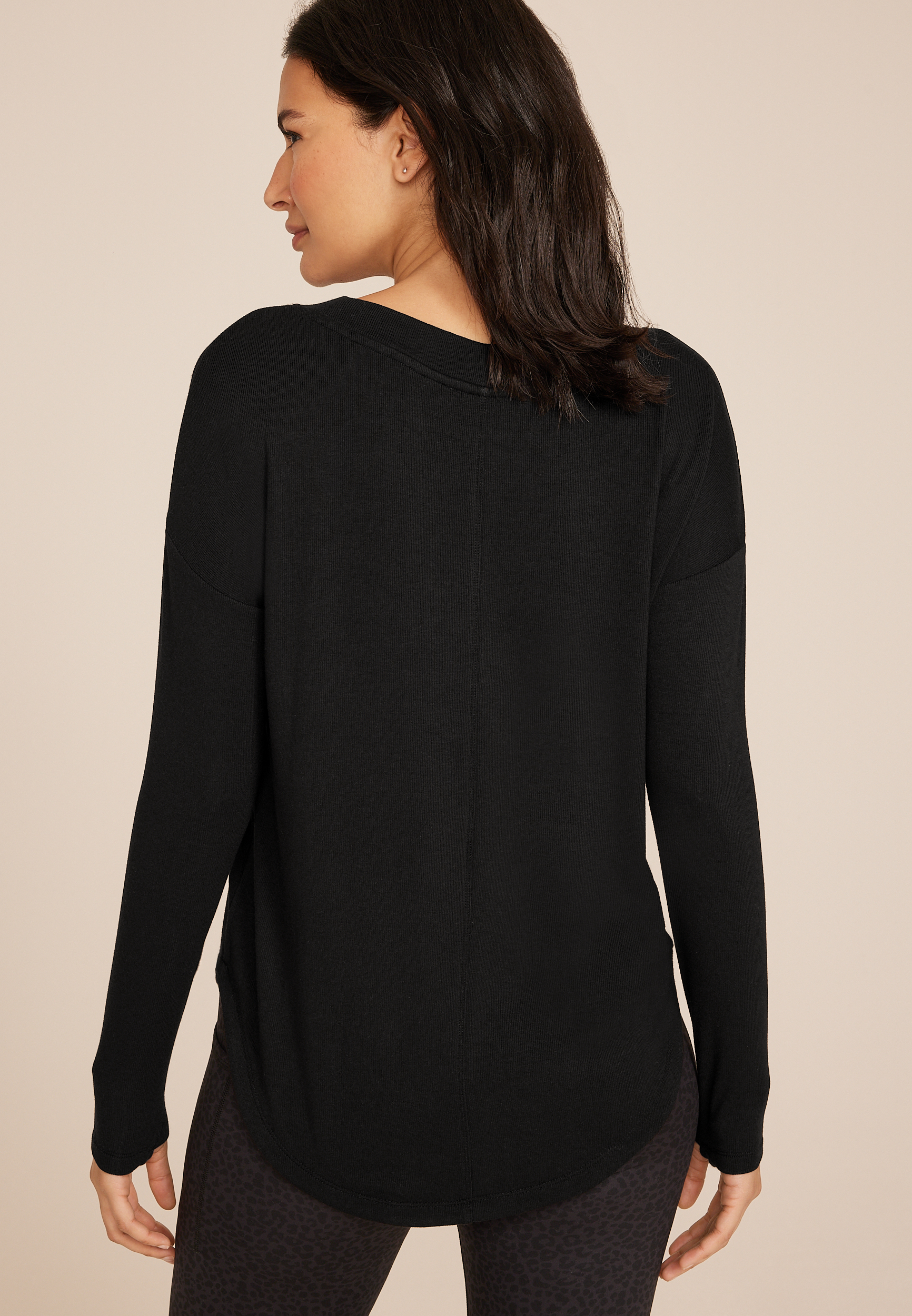 Brushed Ribbed Tunic Top, C106, large