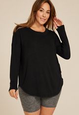 Plus Size Brushed Ribbed Tunic Top, C106, small