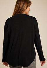 Plus Size Brushed Ribbed Tunic Top, C106, small