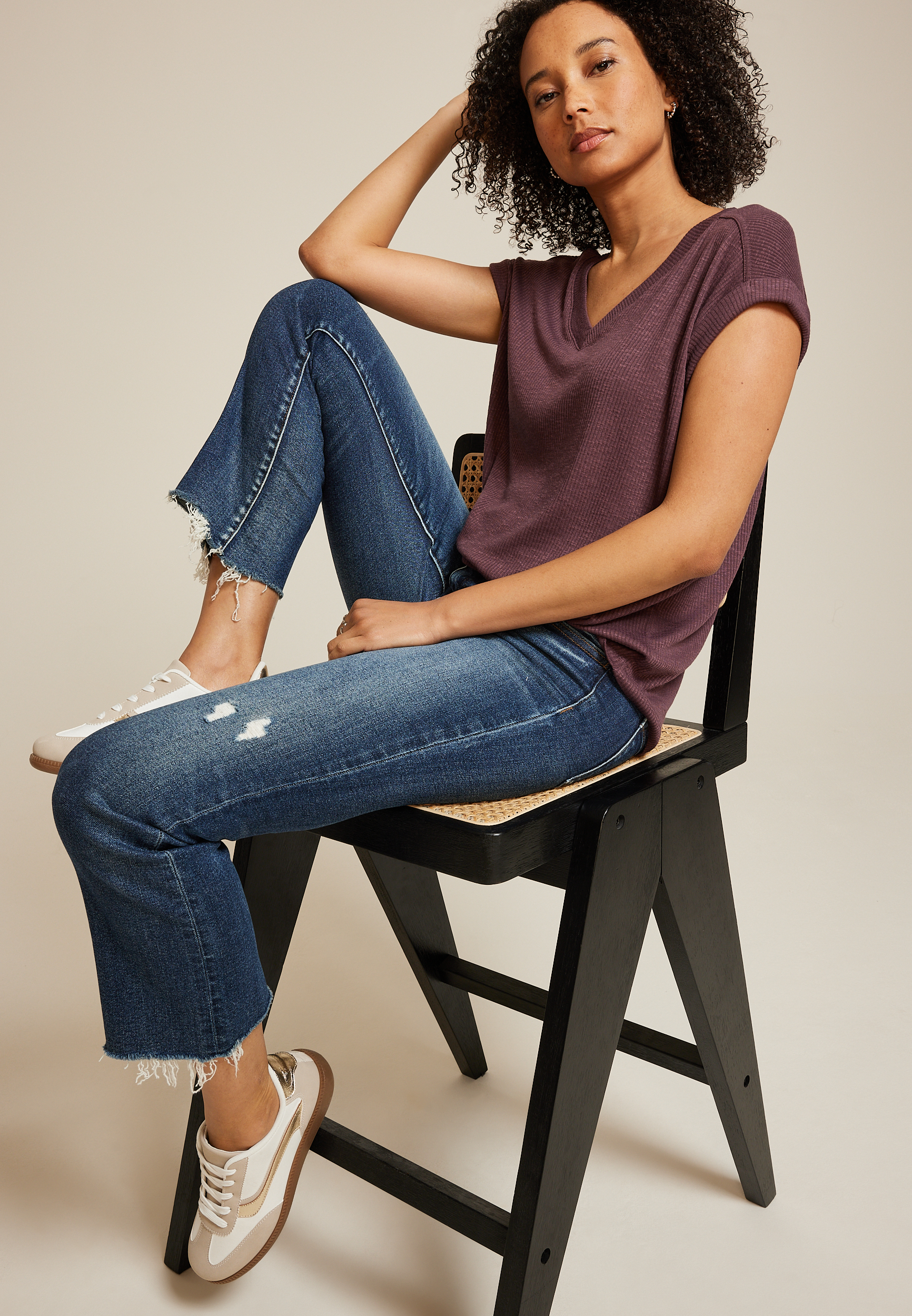 24/7 Berkley V Neck Tee, C7176, large