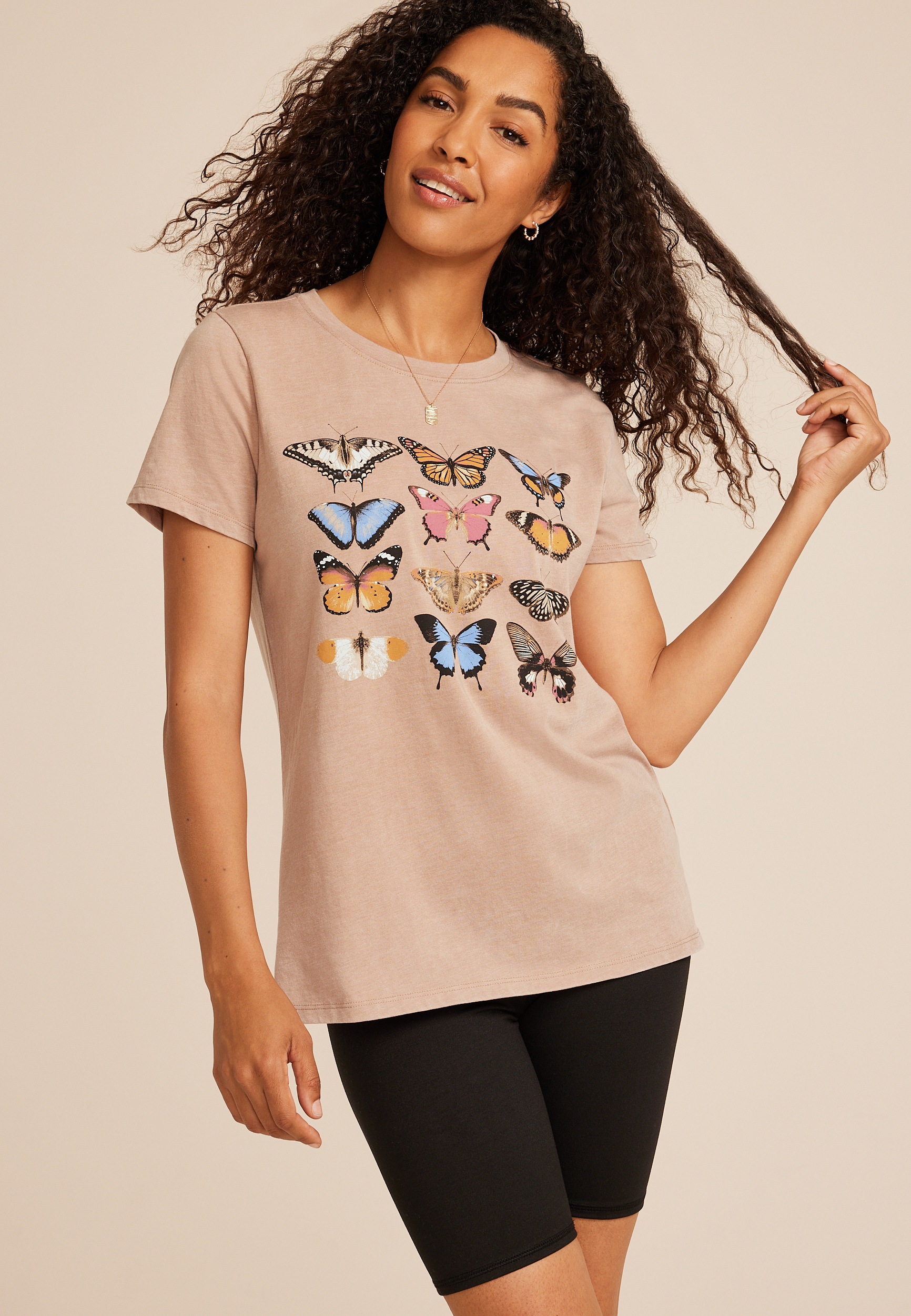 Stacked Butterfly Classic Fit Graphic Tee