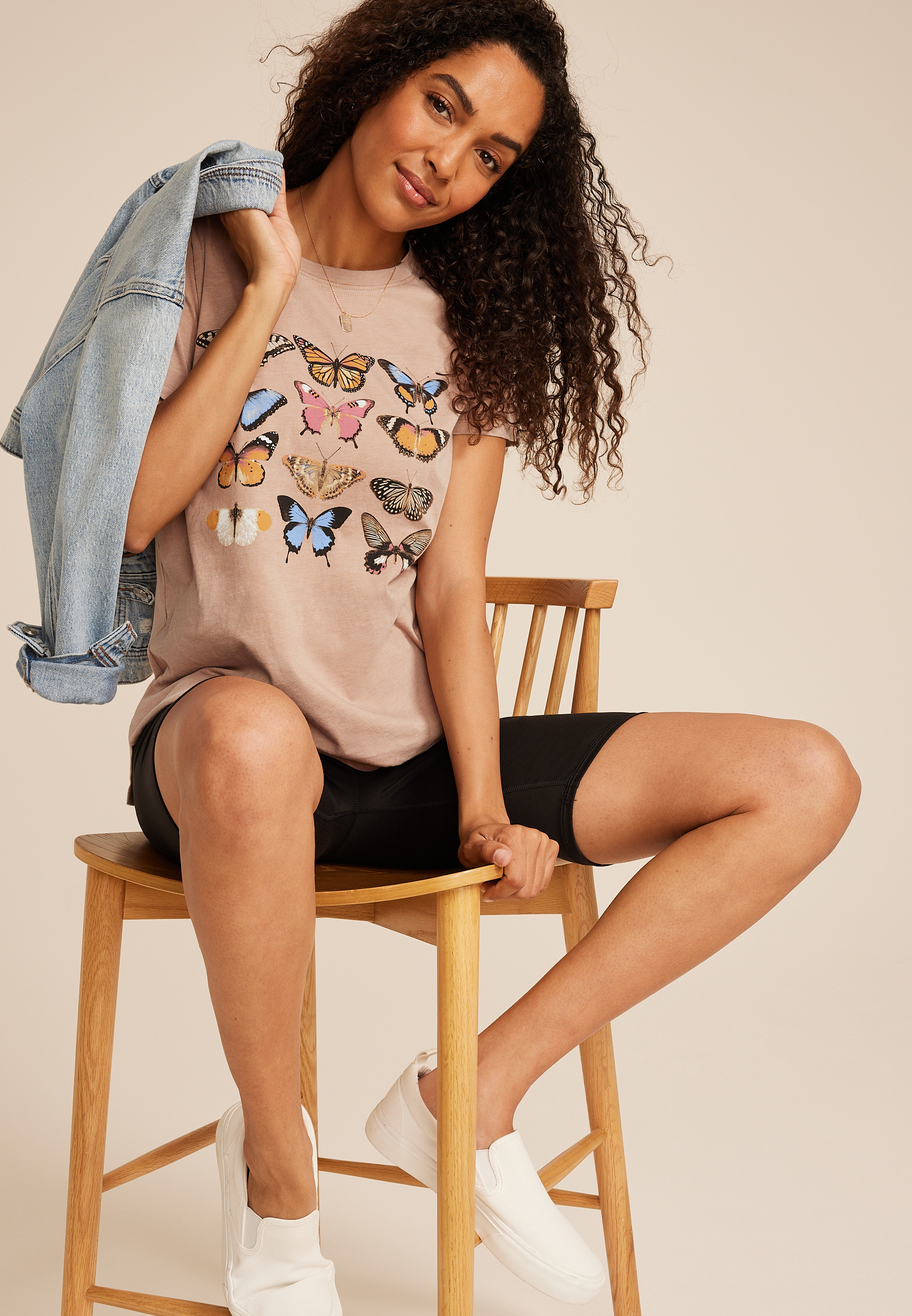 Stacked Butterfly Classic Fit Graphic Tee, C2996, large