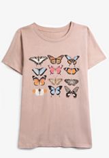 Stacked Butterfly Classic Fit Graphic Tee, C2996, small