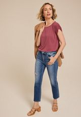 24/7 Fairhaven Ruched Shoulder Tee, C9585, small