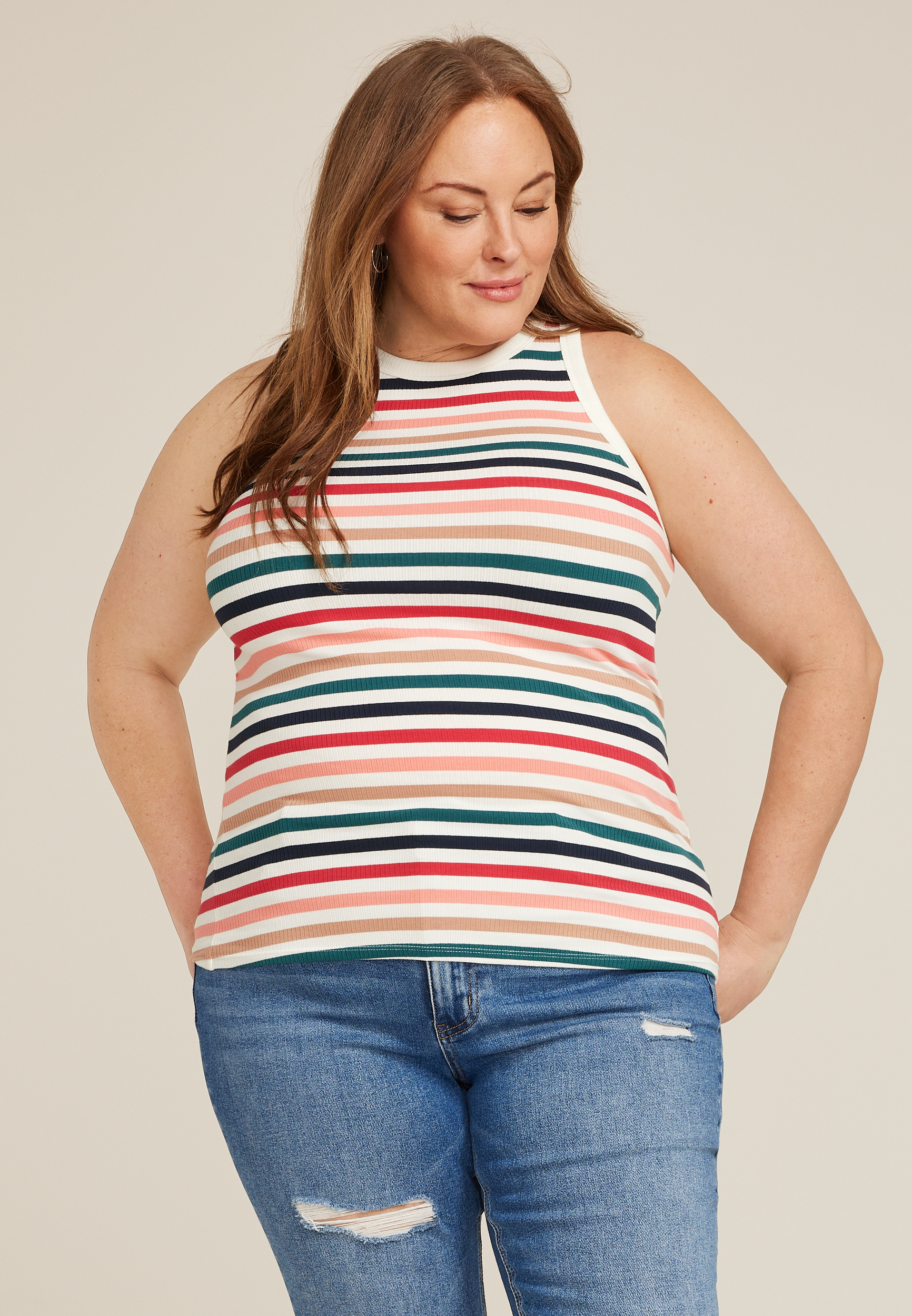 Plus Size 24/7 Highline Striped Tank Top