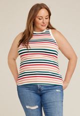 Plus Size 24/7 Highline Striped Tank Top, C1524, small