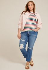 Plus Size 24/7 Highline Striped Tank Top, C1524, small
