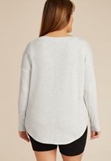 Plus Size Heathered Brushed Ribbed Tunic Top, C3348, small