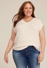 Plus Size 24/7 Berkley V Neck Tee, C2445, small