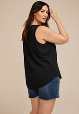 Plus Size Sunshine And Whiskey Classic Fit Graphic Tank Top, BLACK, small