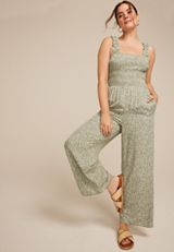 Floral Smocked Jumpsuit, C2199, small