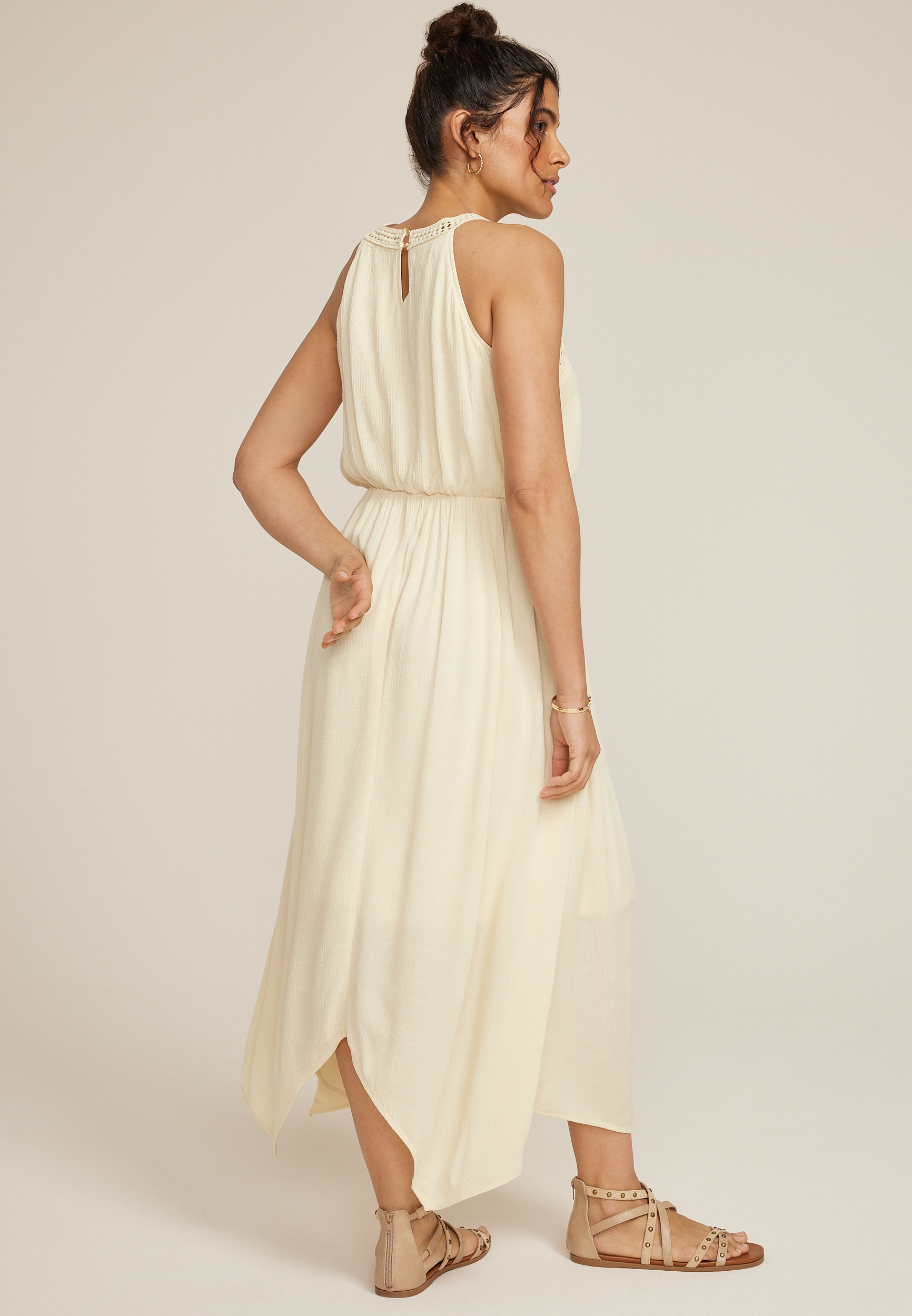 Bare Crochet Halter Neck Midi Dress, C4681, large