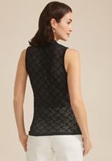 Lace Mock Neck Tank Top, , small