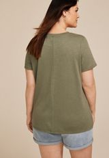 Plus Size 24/7 Austin Knot Hem Tee, C3142, small