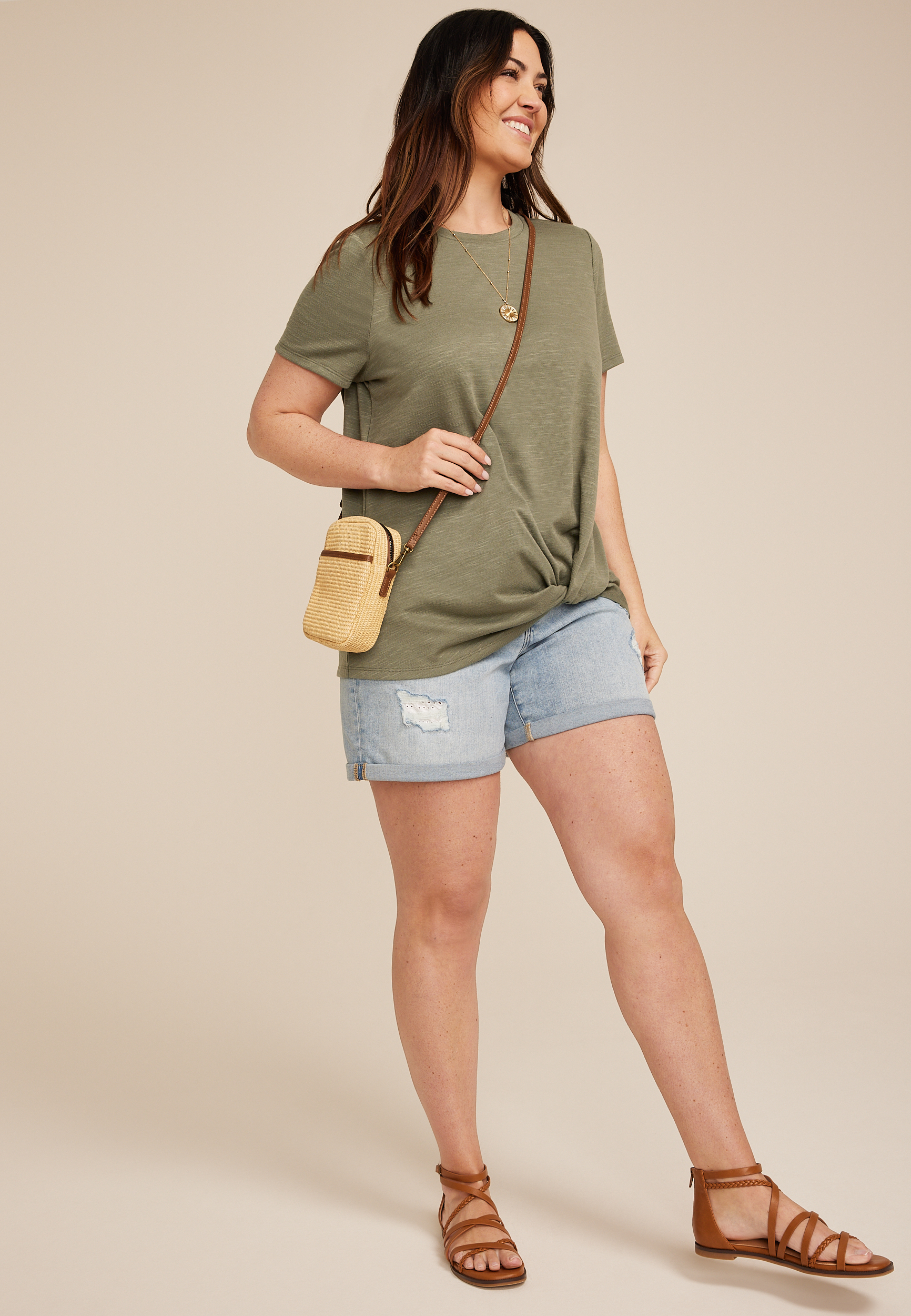 Plus Size 24/7 Austin Knot Hem Tee, C3142, large