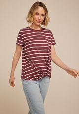 24/7 Austin Striped Knot Hem Tee, , small