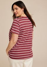 Plus Size 24/7 Austin Striped Knot Hem Tee, , small