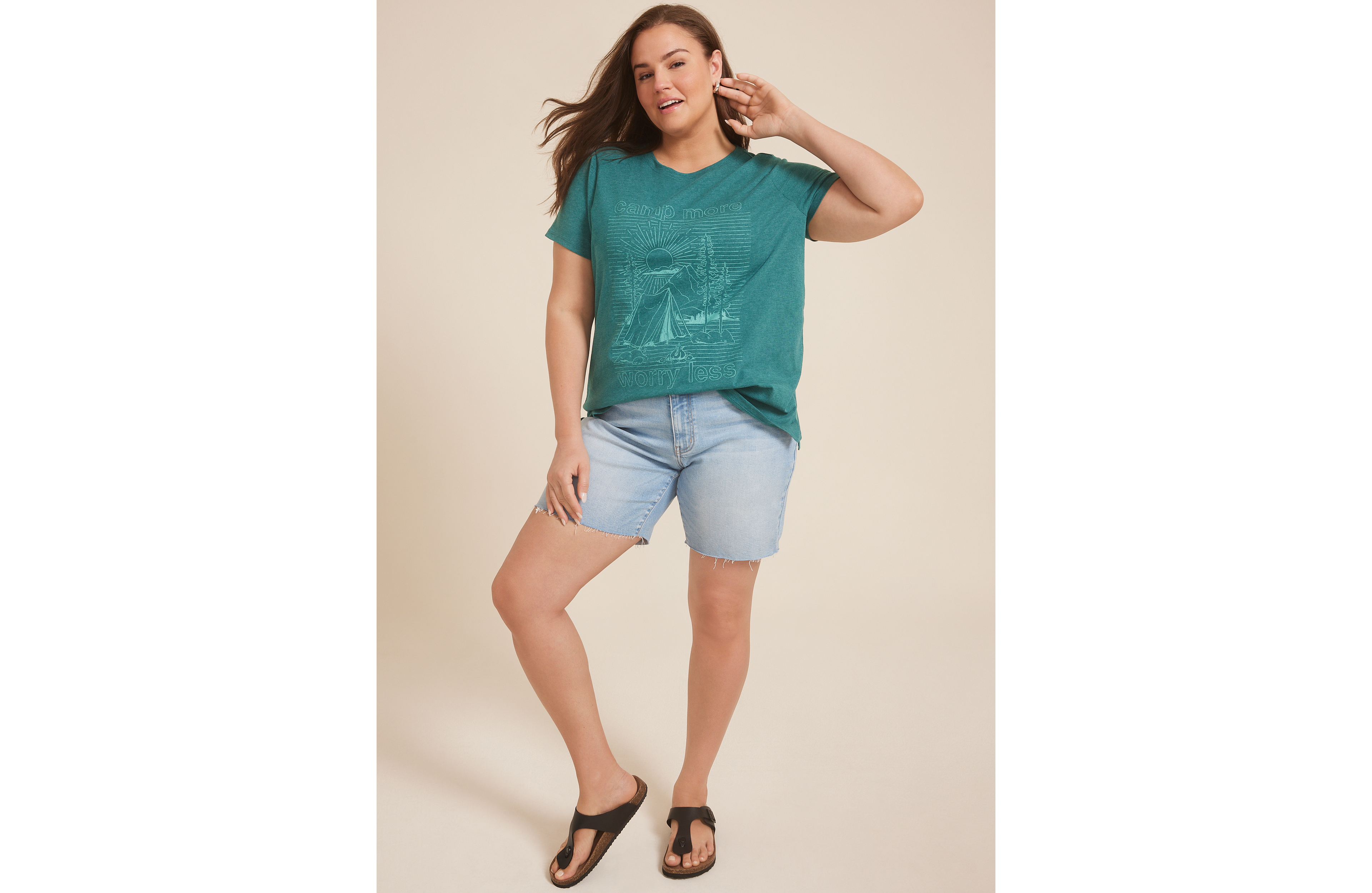 Plus Camp More Worry Less Classic Fit Graphic Tee