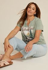 Plus Size Adventure Is Out There Classic Fit Graphic Tee, ICED SPRUCE, small