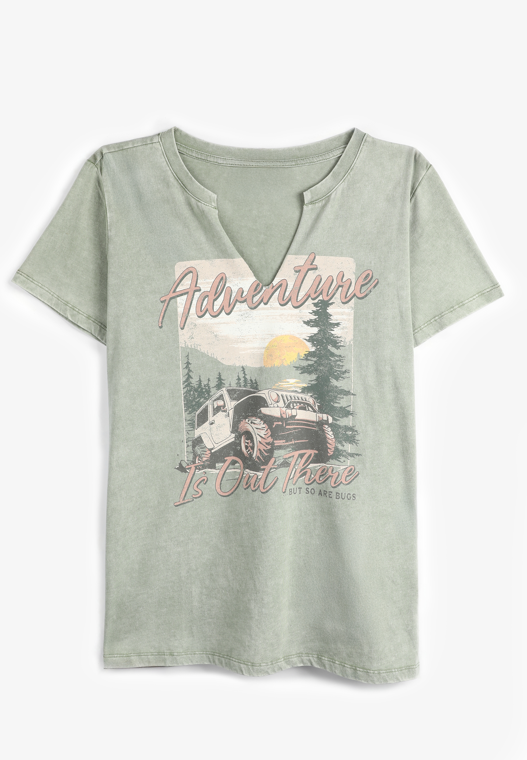 Plus Size Adventure Is Out There Classic Fit Graphic Tee, ICED SPRUCE, large