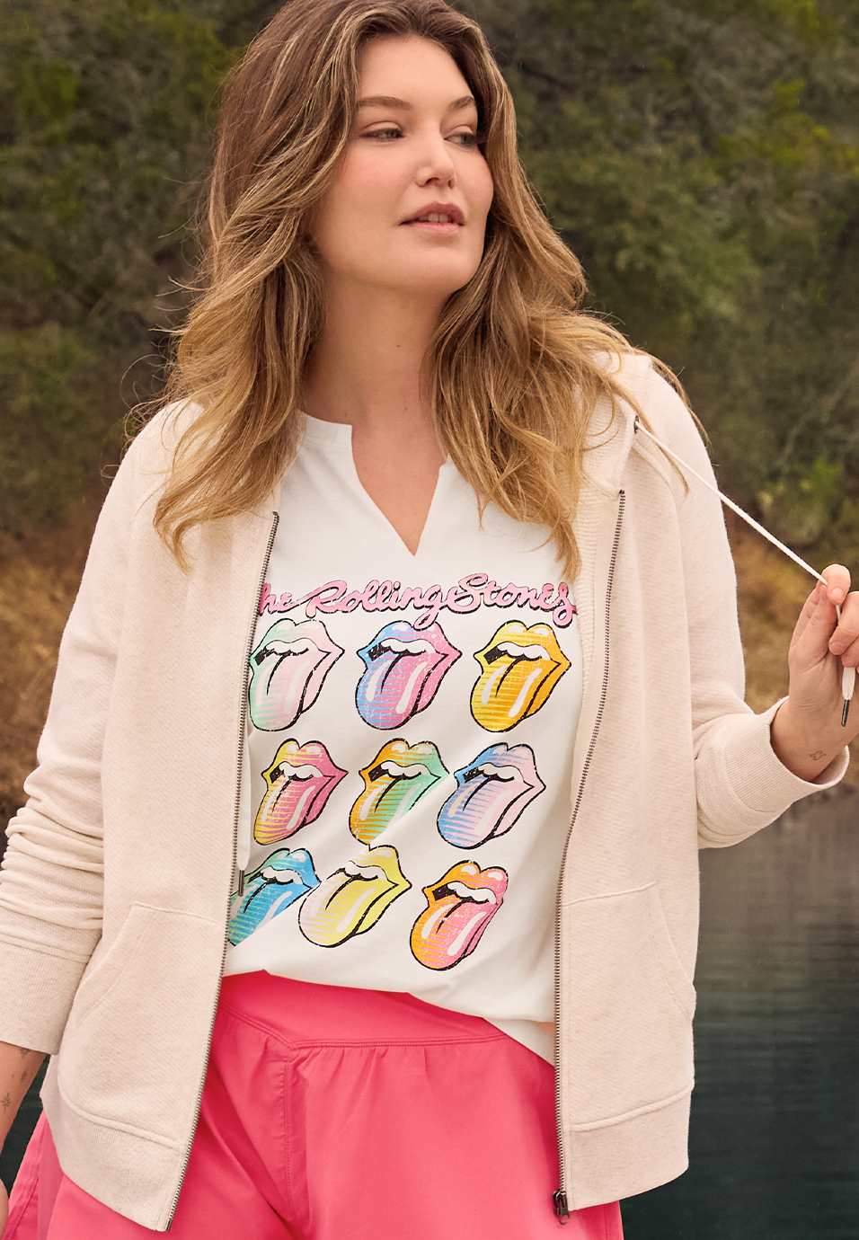 The Rolling Stones Classic Fit Graphic Tee, SOFT WHITE, large