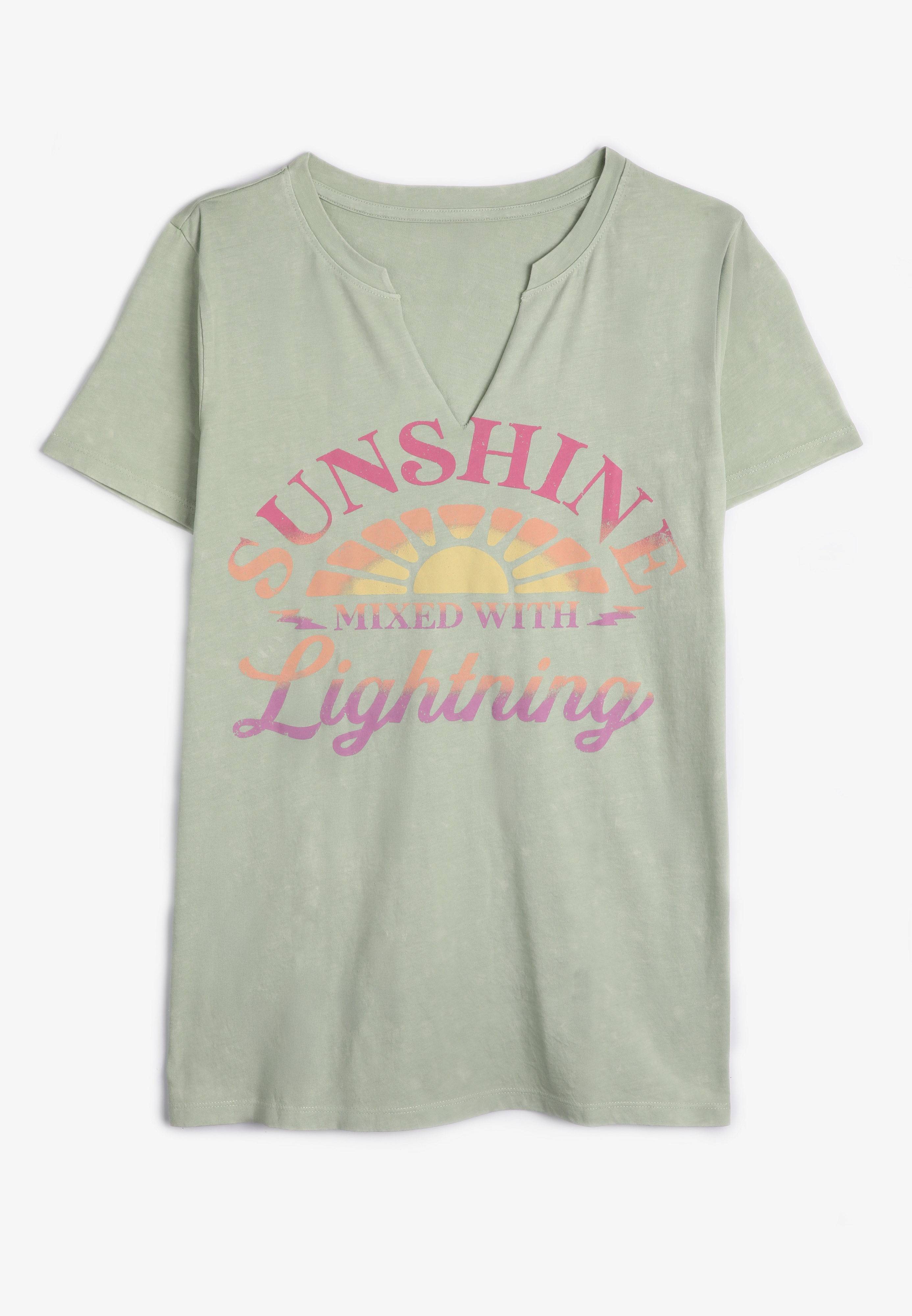 Plus Size Sunshine Mixed With Lightning Classic Fit Graphic Tee, C9826, large